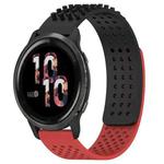 For Garmin Venu 2 22mm Holes Breathable 3D Dots Silicone Watch Band(Black+Red)