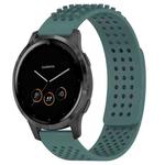 For Garmin Vivoactive 4 22mm Holes Breathable 3D Dots Silicone Watch Band(Olive Green)