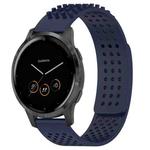 For Garmin Vivoactive 4 22mm Holes Breathable 3D Dots Silicone Watch Band(Midnight Blue)