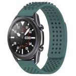For Samsung Galaxy Watch3 45mm 22mm Holes Breathable 3D Dots Silicone Watch Band(Olive Green)