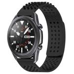 For Samsung Galaxy Watch3 45mm 22mm Holes Breathable 3D Dots Silicone Watch Band(Black)