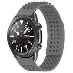 For Samsung Galaxy Watch3 45mm 22mm Holes Breathable 3D Dots Silicone Watch Band(Grey)