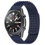 For Samsung Galaxy Watch3 45mm 22mm Holes Breathable 3D Dots Silicone Watch Band(Midnight Blue)