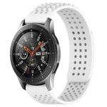 For Samsung Galaxy Watch 46mm 22mm Holes Breathable 3D Dots Silicone Watch Band(White)