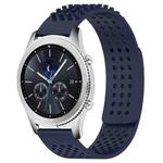 For Samsung Gear S3 Classic 22mm Holes Breathable 3D Dots Silicone Watch Band(Midnight Blue)