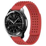 For Samsung Gear S3 Frontier 22mm Holes Breathable 3D Dots Silicone Watch Band(Red)