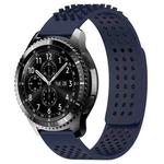 For Samsung Gear S3 Frontier 22mm Holes Breathable 3D Dots Silicone Watch Band(Midnight Blue)