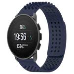 For SUUNTO 9 Peak Pro 22mm Holes Breathable 3D Dots Silicone Watch Band(Midnight Blue)