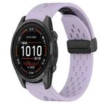 For Garmin Epix Pro 42mm 20mm Folding Buckle Hole Silicone Watch Band(Purple)