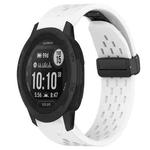For Garmin Instinct 2S 20mm Folding Buckle Hole Silicone Watch Band(White)