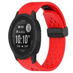 For Garmin Instinct 2S Hole Folding Buckle 20mm Silicone Watch Band(Red)