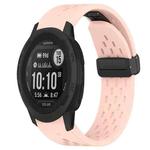 For Garmin Instinct 2S 20mm Folding Buckle Hole Silicone Watch Band(Pink)