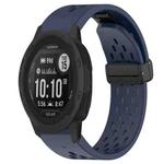 For Garmin Instinct 2S 20mm Folding Buckle Hole Silicone Watch Band(Midnight Blue)