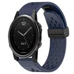 For Garmin Fenix 5S Hole Folding Buckle 20mm Silicone Watch Band(Midnight Blue)