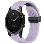 For Garmin Fenix 5S Plus 20mm Folding Buckle Hole Silicone Watch Band(Purple)