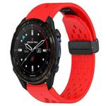 For Garmin Descent Mk3i 43mm 20mm Folding Buckle Hole Silicone Watch Band(Red)
