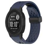 For Garmin  Instinct 2 Solar 22mm Folding Buckle Hole Silicone Watch Band(Midnight Blue)