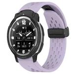 For Garmin Instinct Crossover 22mm Folding Buckle Hole Silicone Watch Band(Purple)