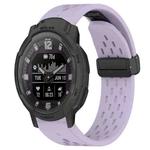 For Garmin Instinct Crossover Solar Hole Folding Buckle 22mm Silicone Watch Band(Purple)