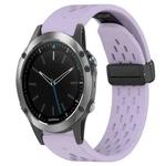 For Garmin Quatix 5 22mm Folding Buckle Hole Silicone Watch Band(Purple)