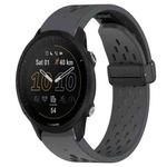 For Garmin Forerunner 955 22mm Folding Buckle Hole Silicone Watch Band(Dark Gray)