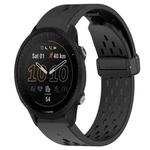 For Garmin Forerunner 955 22mm Folding Buckle Hole Silicone Watch Band(Black)