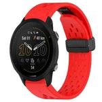For Garmin Forerunner 955 22mm Folding Buckle Hole Silicone Watch Band(Red)