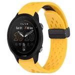 For Garmin Forerunner 955 22mm Folding Buckle Hole Silicone Watch Band(Yellow)