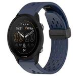 For Garmin Forerunner 955 22mm Folding Buckle Hole Silicone Watch Band(Midnight Blue)