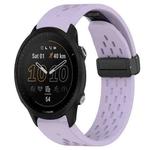 For Garmin Forerunner 955 22mm Folding Buckle Hole Silicone Watch Band(Purple)