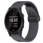 For Garmin Forerunner 945 22mm Folding Buckle Hole Silicone Watch Band(Dark Gray)