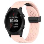 For Garmin Forerunner 945 22mm Folding Buckle Hole Silicone Watch Band(Pink)