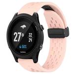 For Garmin Forerunner 935 22mm Folding Buckle Hole Silicone Watch Band(Pink)