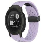 For Garmin Instinct 2 22mm Folding Buckle Hole Silicone Watch Band(Purple)