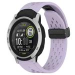 For Garmin Instinct 22mm Folding Buckle Hole Silicone Watch Band(Purple)