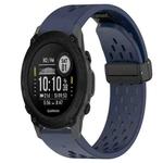 For Garmin Descent G1 22mm Folding Buckle Hole Silicone Watch Band(Midnight Blue)