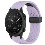 For Garmin MARQ Golfer Hole Folding Buckle 22mm Silicone Watch Band(Purple)