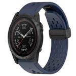 For Garmin Tactix 7 Pro 26mm Folding Buckle Hole Silicone Watch Band(Midnight Blue)