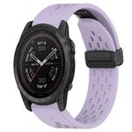 For Garmin Tactix 7 Pro Hole Folding Buckle 26mm Silicone Watch Band(Purple)