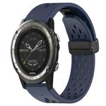 For Garmin D2 Charlie 26mm Folding Buckle Hole Silicone Watch Band(Midnight Blue)