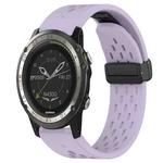 For Garmin D2 Charlie 26mm Folding Buckle Hole Silicone Watch Band(Purple)