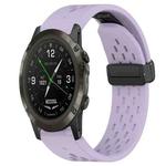 For Garmin D2 Delta PX 26mm Folding Buckle Hole Silicone Watch Band(Purple)