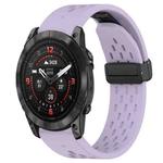 For Garmin Epix Pro 51mm Hole Folding Buckle 26mm Silicone Watch Band(Purple)