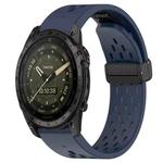 For Garmin Tactix 7 AMOLED 26mm Folding Buckle Hole Silicone Watch Band(Midnight Blue)