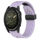 For Garmin Tactix 7 AMOLED 26mm Folding Buckle Hole Silicone Watch Band(Purple)