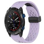 For Garmin Descent MK 2i 26mm Folding Buckle Hole Silicone Watch Band(Purple)
