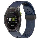 For Garmin Enduro 3 Hole Folding Buckle 26mm Silicone Watch Band(Midnight Blue)