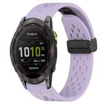 For Garmin Enduro 3 Hole Folding Buckle 26mm Silicone Watch Band(Purple)