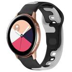 For Samsung Galaxy Watch Active 20mm Double Color Silicone Watch Band(Black+Gray)