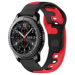 For Samsung Gear S3 Classic / Frontier 22mm Double Color Silicone Watch Band(Black+Red)